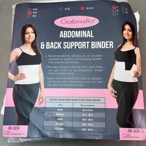 Small Gabrialla Abdominal Back Support Binder New AB-309 w/ Nu Momz Belly Band